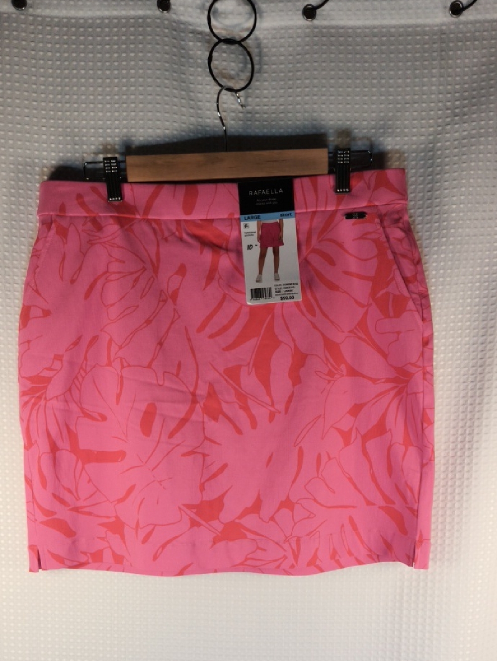 Rafaella Pink And Red Tropical Print Mini Skort Size Large